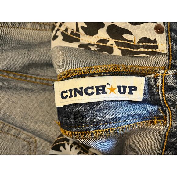 Cinch White Label Jeans Men 35x36 Cowboy Western Work Wear Aztec Fringe Starched - Picture 9 of 11